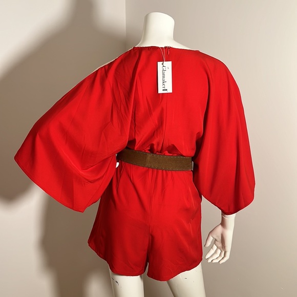 [L] RED KIMONO ROMPER GLAMAKER - Picture 5 of 14